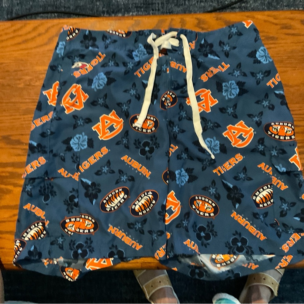 Auburn Tigers Swim Trunks Mens XL Blue Orange Velcro closure ProPlayer 2